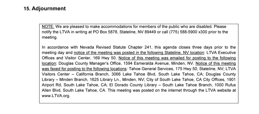 LTVA Board of Directors Meeting Agenda