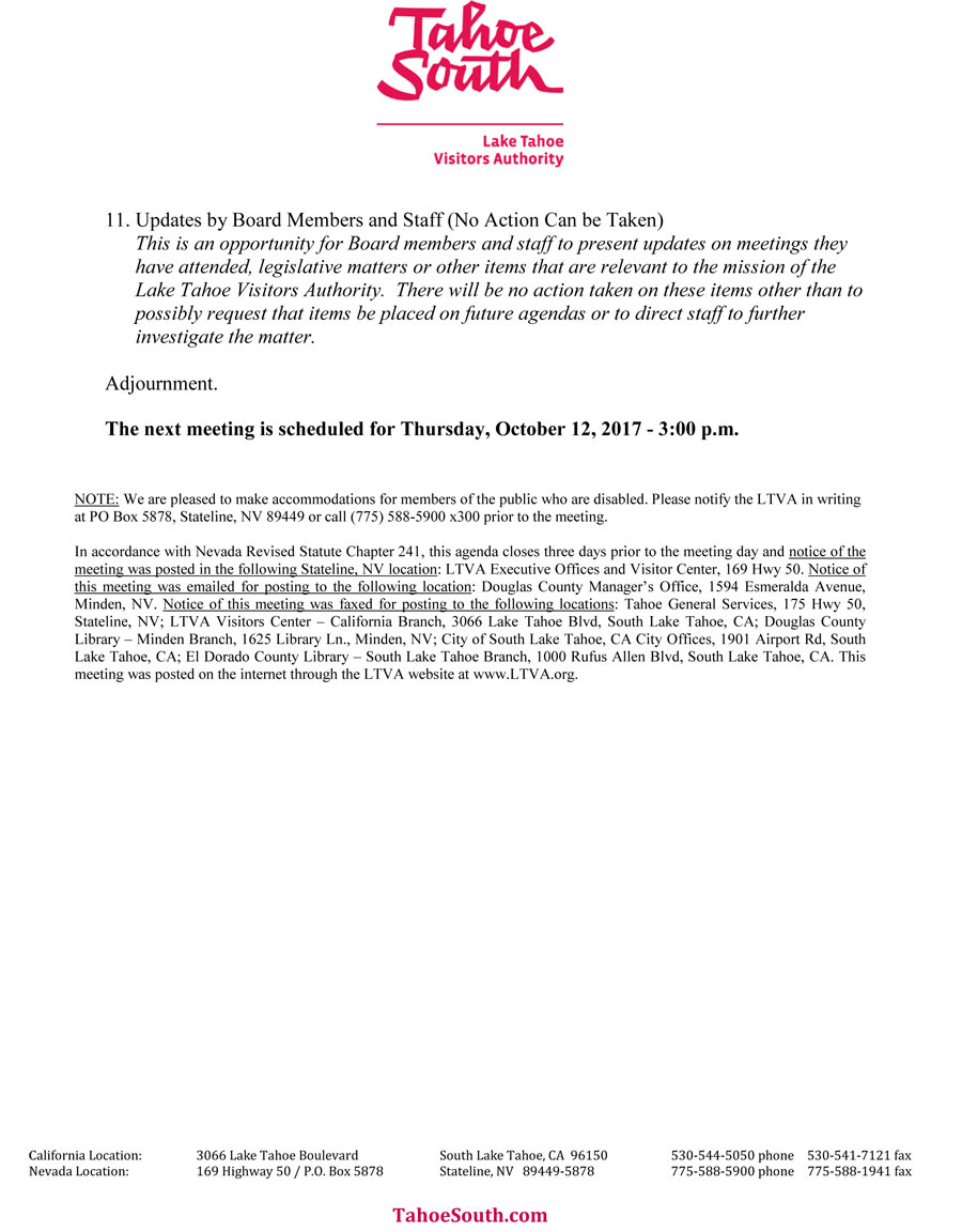 LTVA Board of Directors Agenda