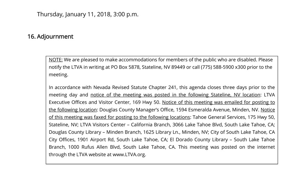 LTVA Board of Directors Meeting Agenda