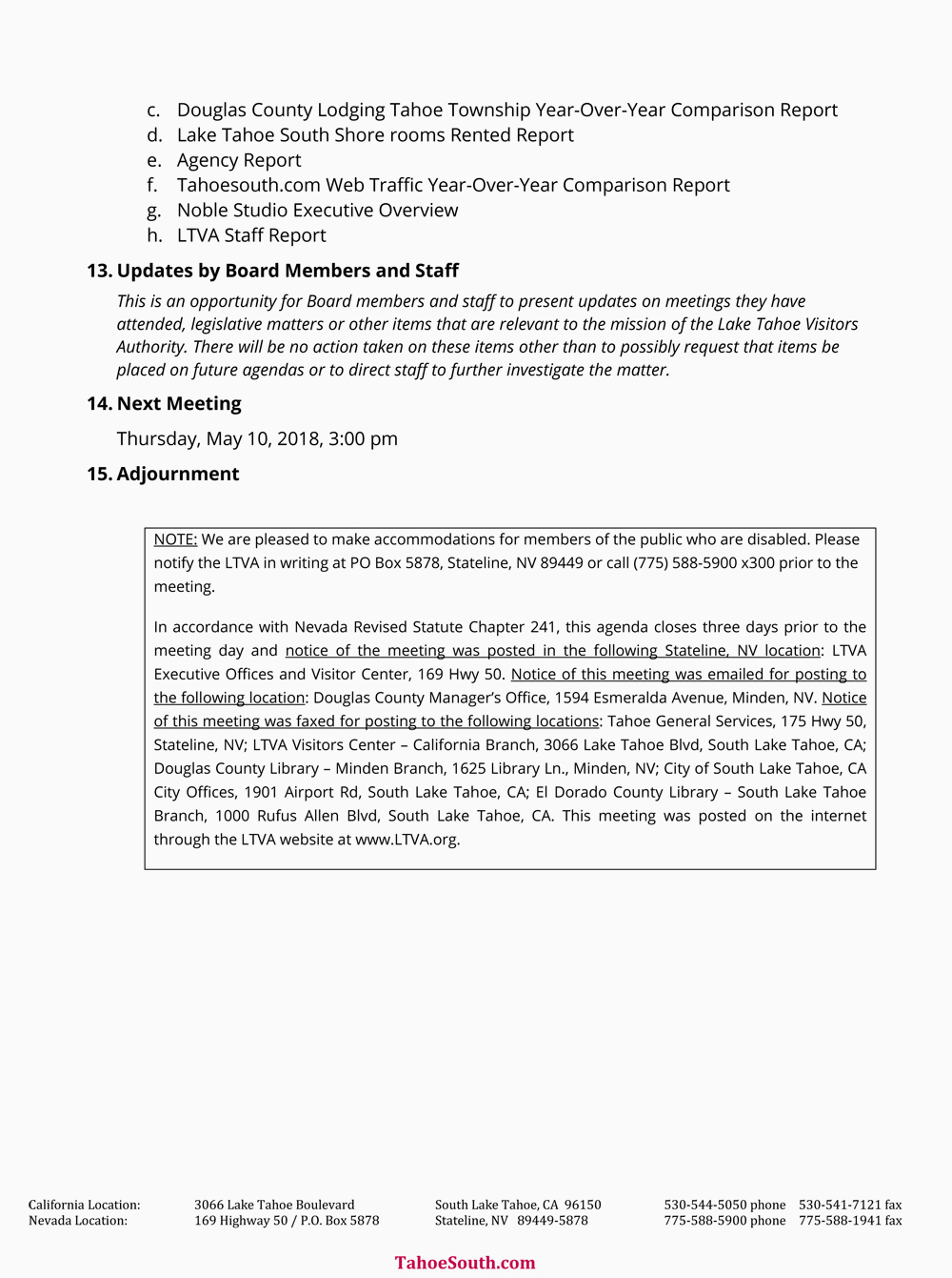 LTVA Board of Directors Agenda pg 2