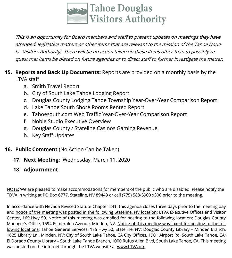 TDVA Agenda 2