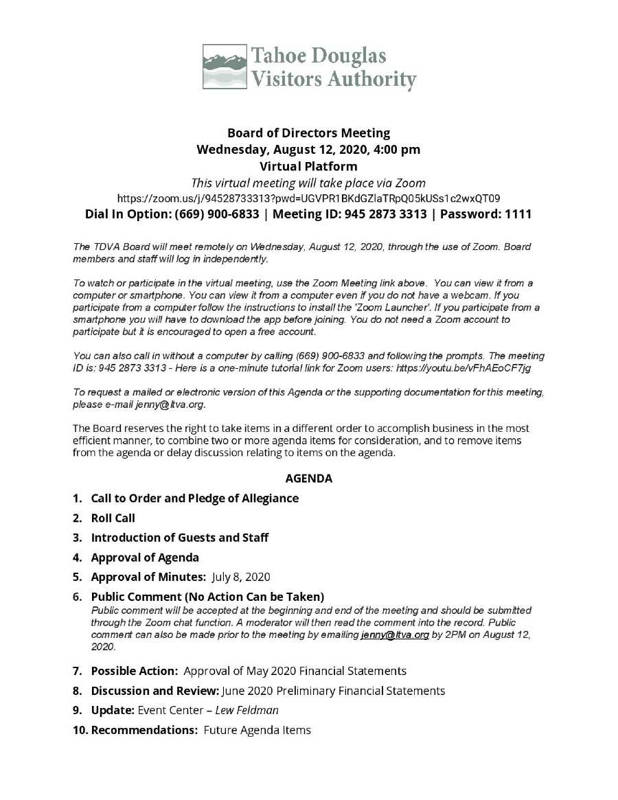 TDVA Board Agenda 1