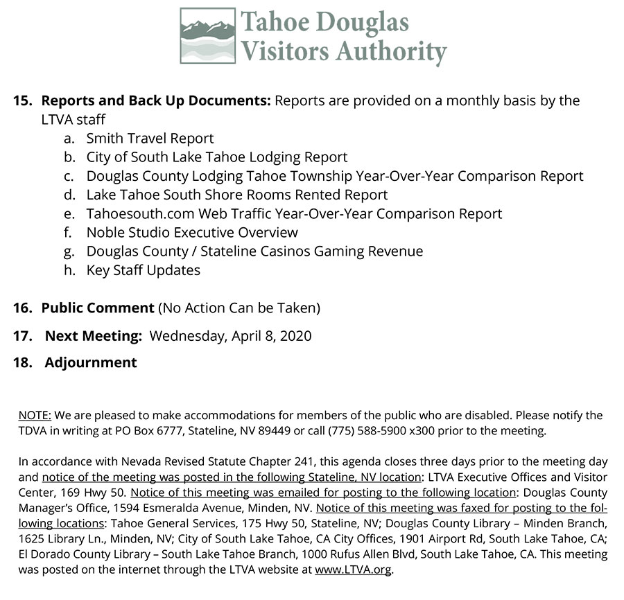 TDVA Board Agenda 2